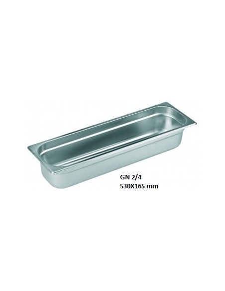 CUBETA GASTRONORM GN 2/4 530X165MM INOX 18/10 (elija el fondo en el desplegable interior)