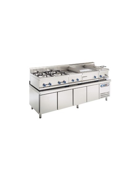 MESA FRÍA BAJA GASTRONORM GN 1/1 DE 4 PUERTAS   EDENOX MOD MPGB-225