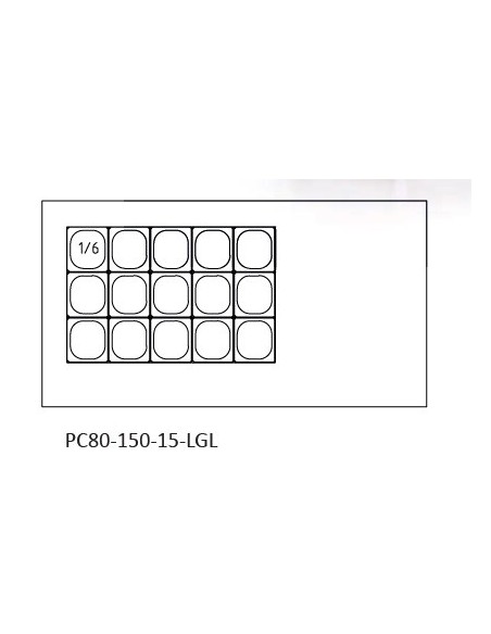MESA FRÍA TOPPING CON CRISTAL ELEVABLE MOD PC80-150-15-LGL