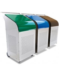 CONTENEDOR INOX PARA RECICLADO 270 LTS. CON TAPA  REF 486062 CONTENEDOR INOX PARA RECICLADO 270 LTS. CON TAPA  REF 486062