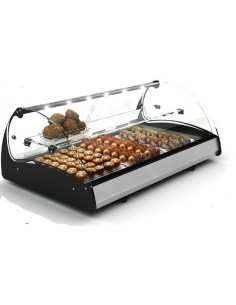 CALENTADOR VITRINA, CALOR SECO, CRISTAL CURVO, LUZ LED, 2 BANDEJAS GN 1/1  SAYL MOD CS2S