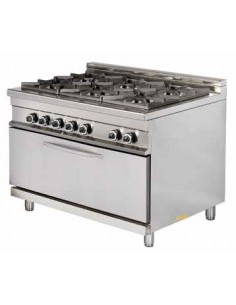COCINA 6 FUEGOS CON HORNO "MAXI" A1275XF900XH900MM  MODELO GR932MAXI