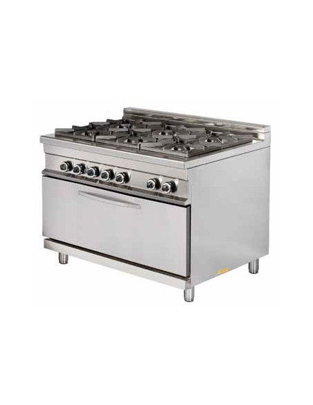 COCINA 6 FUEGOS CON HORNO "MAXI" A1275XF900XH900MM  MODELO GR932MAXI
