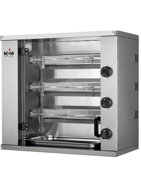 ASADOR MINI 3 ESPADAS A GAS, CAPACIDAD 9 POLLOS, MCM MOD MN3G