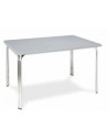 MESA ALUMINIO, DOBLE PATA, TABLERO SM BLANCO O COLOR de 80 X 80 MM,  MOD 382SM-1