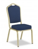SILLA INTERIOR TUBO DORADO, ASIENTO Y RESPALDO TAPIZADO GRANATE O AZUL MOD M173A
