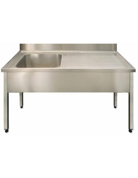 FREGADERO 1CUBETA+1ESCURRIDOR A1400XF600XH850 ACERO INOX. REF.FBI06140