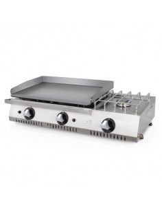PLANCHA 2 FUEGOS CON FOGÓN 11,5 KWS GAS A930xF480xH250mmACERO PULIDO MOD PGF-60-6