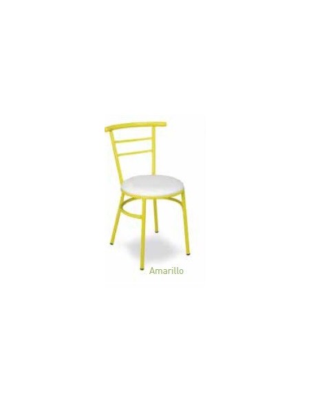 SILLA APILABLE DE TUBO Y ASIENTO DE REJILLA METÁLICA VARIOS COLORES O NEGRO MOD M101