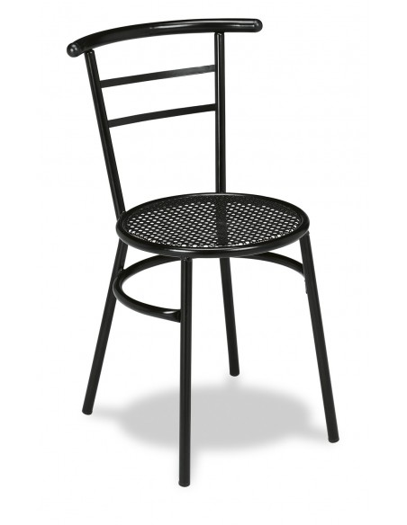 SILLA APILABLE DE TUBO Y ASIENTO DE REJILLA METÁLICA VARIOS COLORES O NEGRO MOD M101