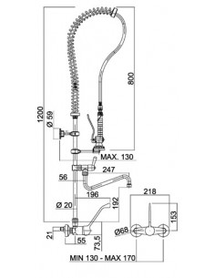 GRIFO DUCHA DE PARED CON GRIFO Y MANETA LARGA MODELO R0020218