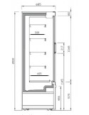 MURAL REFRIGERADO CON PUERTAS BATIENTES PARA CARNES, DE 685 MM DE FONDO,  INFRICO MOD MSDCP M1, + MEDIDAS