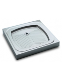 PLATO DUCHA EN ACERO INOXIDABLE MEDIDAS L800XF800XA40MM  MOD. 456004