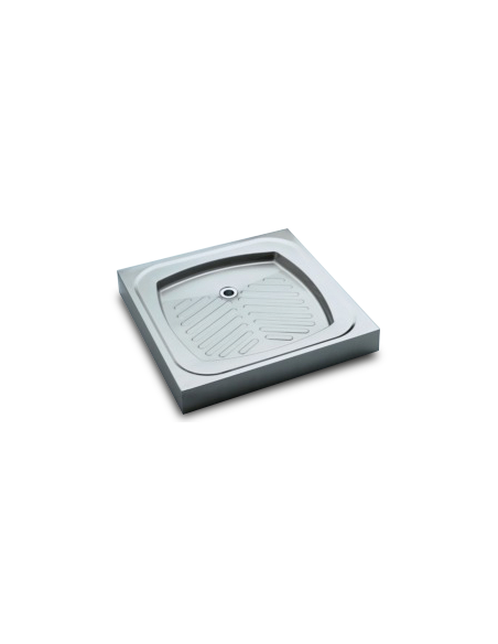 PLATO DUCHA EN ACERO INOXIDABLE MEDIDAS L800XF800XA40MM  MOD. 456004