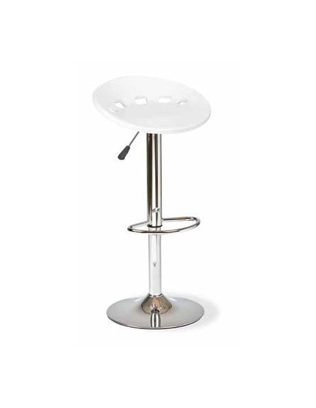 TABURETE TELESCÓPICO ESTRUCTURA CROMADA, ASIENTO POLIETILENO GRIS, MOD M5013