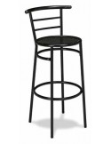 TABURETE ESTRUCTURA NEGRA, ASIENTO REJILLA METÁLICA MOD M 512
