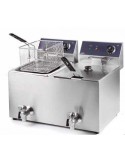 FREIDORA ELÉCTRICA CON GRIFO DE 8 + 8 L., POTENCIA 3.25 KW x 2, LACOR MOD 69469