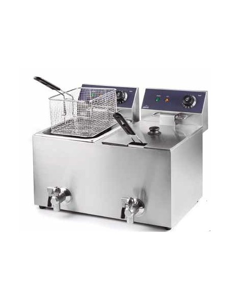 FREIDORA ELÉCTRICA CON GRIFO DE 8 + 8 L., POTENCIA 3.25 KW x 2, LACOR MOD 69469