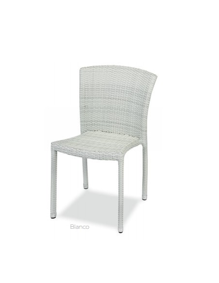 SILLA DE MÉDULA SINTÉTICA TEJIDA A MANO, COLORES BLANCO O JAVA, REF. M104