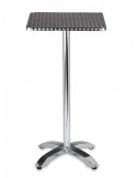 MESA ALTA DE ALUMINIO ENCIMERA INOX CUADRADA O REDONDA, DIFERENTES MEDIDAS, Y POSIBILIDAD DE DIFERENTES ENCIMERAS, MOD. M394
