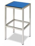 TABURETE EXTERIOR DE ALUMINIO ANODIZADO Y ASIENTO EN COMPACT DE VARIOS COLORES, MOD M597CC