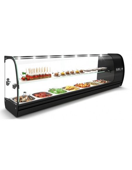 VITRINA REFRIGERADA ESTRECHA DOS PISOS 7 CUBETAS, SAYL MOD. VSL7