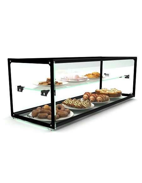 VITRINA NEUTRA CRISTAL PLANO CON 1 ESTANTE SIN LUZ, MEDIDAS 555X390X375MM, MOD EP36S