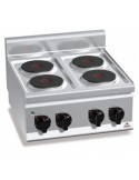 COCINA 4 FUEGOS ENCIMERA ,ELCTRICA  A600XF600XH290MM 8 KWS 400V ACERO INOX. BERTOïS  MOD E6P4B                                 