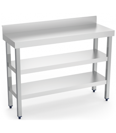 MESA ESTANTERIA BAJO BARRA CON 2 ESTANTES DE MEDIDAS 1200 X 400 X 850 MM REF 074410