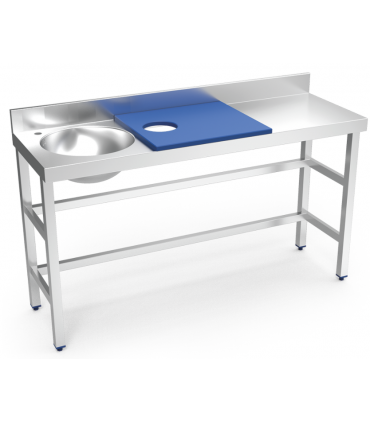 MESA DE PREPARACION Y LAVADO A1500XF500XH850MM MOD 072884