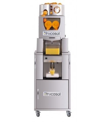 EXPRIMIDORA AUTOMÁTICA MARCHA-PARO POR GRIFO CON CUBETA REFRIGERADA,MUEBLE Y RUEDAS. FRUCOSOL MOD. FREEZER