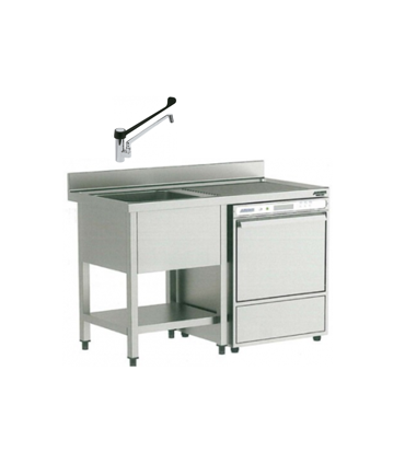 CONJUNTO FORMADO POR LAVAVAJILLAS CESTA 50x50 E50, GRIFO PALANCA SANITARIA Y FREGADERA 1200X600 MOD. LAV4