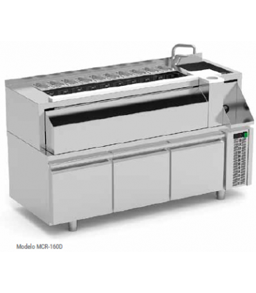 MUEBLE PREPARACION DE CÓCTELES CON CAJONES REFRIGERADOS DE 2000X745X900MM MODELO MCR-200D