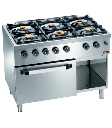 COCINA INOX A GAS SEIS FUEGOS CON HORNO ARILEX MODELO 120CG70H