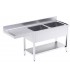FREGADERO A1600XF600XH850 DOS CUBETAS ESCURRIDOR Y ESTANTE ESPECIAL LAVAVAJILLAS ,ACERO INOX  MOD.FBLE2+E