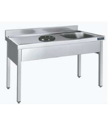 FREGADERO 1 CUBETA+ARO DESBARAZADO  1400X700X850MM MOD.FBAD0714