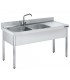 FREGADERO 2CUBETAS+1ESCURRIDOR A2000XF700XH850 ACERO INOX. REF. FBD07200. (SIN GRIFERIA)