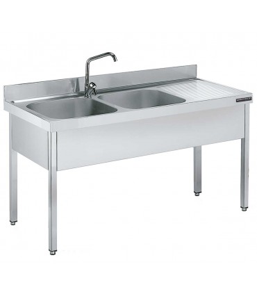 FREGADERO 2CUBETAS+1ESCURRIDOR A2000XF700XH850 ACERO INOX. REF. FBD07200. (SIN GRIFERIA)