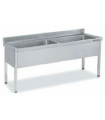 FREGADERO  2 CUBETAS 1800X700X850MM. INDUSTRIAL GRAN CAPACIDAD ACERO INOX MOD. FBG20718