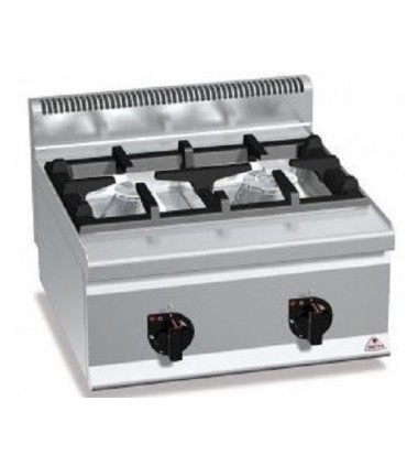 COCINA 2 FUEGOS A600XF600XH290MM 10,5 KWS ACERO INOX. BERTO´S  MOD G6F2BH6
