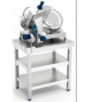 MESA INOX.PARA CORTADORA O SIERRA DE CARNE CON DOS ESTANTES 720X520X762 074402