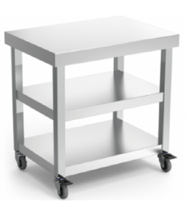 MESA AUXILIAR CON RUEDAS Y 2 ESTANTES DE 705 X 505 X 730 MM REF. 074418