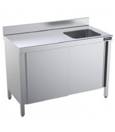 MESA FREGADERA CON PUERTAS CORREDERAS FONDO 600 MM, REF FPCD6010
