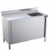 MESA FREGADERA CON PUERTAS CORREDERAS FONDO 700 MM, REF FPCD7010