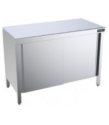 MESA DE TRABAJO CENTRAL CON PUERTAS INOX FONDO 800 MM, ESCOGER MEDIDAS
