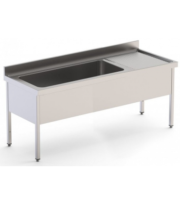 FREGADERO  1CUBETA+1 ESCURRIDOR.2000X700X850MM. INDUSTRIAL GRAN CAPACIDAD ACERO INOX MOD. FBGI0720