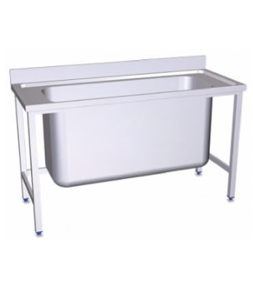 FREGADERO INOX,  EXTRA GRAN CAPACIDAD 1 CUBETA,  DE MEDIDAS EXTERIORES 1500 X 600 X 850 MM. FRICOSMOS REF 053812