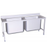 FREGADERO INOX EXTRA GRAN CAPACIDAD DE 2 CUBETAS DE MEDIDAS EXTERIORES 2000 X 600 X 850 MM, FRICOSMOS REF 054018