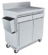 MESA TERRAZA CON RUEDAS EN ACERO INOX 1000X450X1050MM  MOD MT-1045 CP