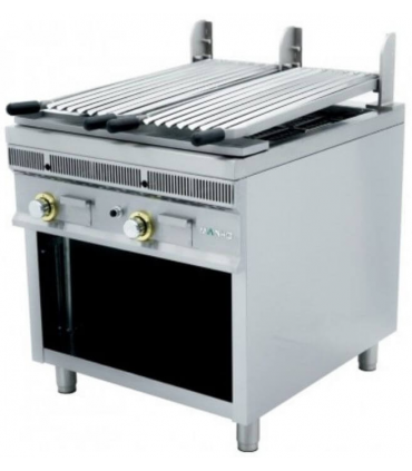BARBACOA A GAS MUEBLE EN INOX. ROCA VOLCÁNICA DOS FUEGOS A800XF900XH950MM,POTENCIA 18920kCALMOD PSI-80